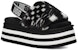 (W) UGG Disco Slide 'Checkerboard Fluff' Wanita Lelaki Kasual Terbaik 1130877-BWHT