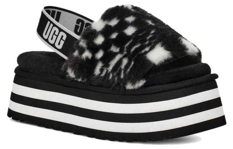 Lookbook (Women) UGG Disco Slide 'Checkerboard Fluff' 1130877-BWHT