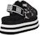 (W) UGG Disco Slide 'Checkerboard Fluff' Wanita Lelaki Kasual Terbaik 1130877-BWHT