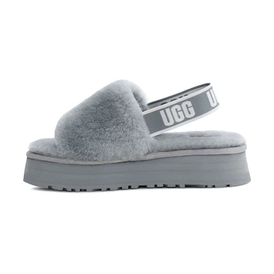 (W) UGG Disco Slide Cozy Thick Sole Casual Slipper Gray