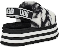 Shop UGG DISCO 大理石滑鞋 羊皮毛一體 簡約休閒厚底 時尚涼拖 女款 黑色