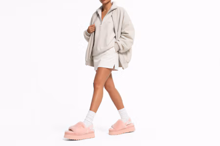Order UGG Disco Slide 簡約厚底時尚拖鞋 女式 粉紅色