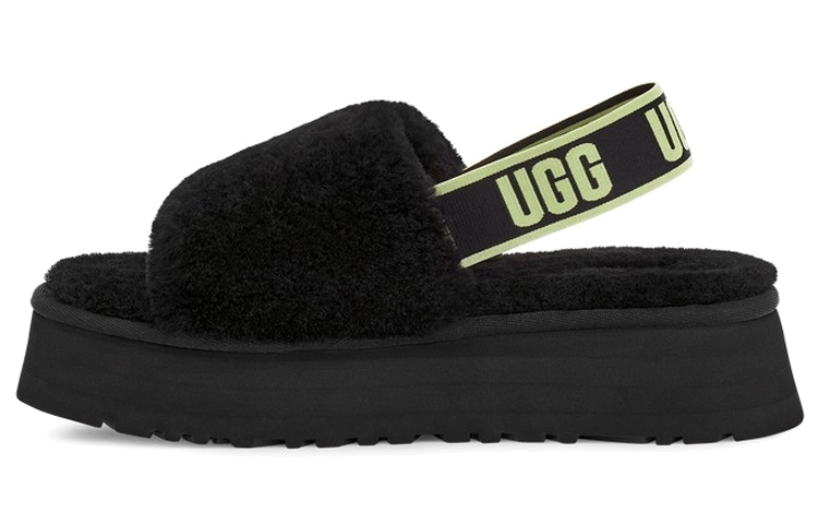 (Women) UGG Disco Slide Lightweight Cozy Thick Sole Sandals Black 1112258-BPLL