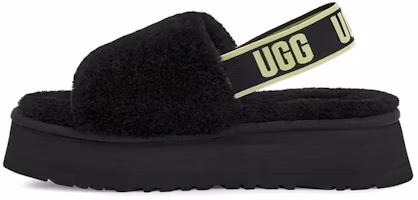 (Women) UGG Disco Slide Lightweight Cozy Thick Sole Sandals Black 1112258-BPLL (Women) UGG Disco Slide Lightweight Cozy Thick Sole Sandals Black 1112258-BPLL