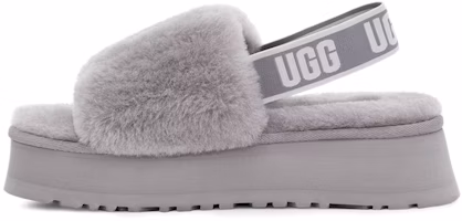 (Women) UGG Disco Slide Lightweight Cozy Thick Sole Gray Purple Colorblock 1112258-SAMT (Women) UGG Disco Slide Lightweight Cozy Thick Sole Gray Purple Colorblock 1112258-SAMT