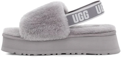 (Women) UGG Disco Slide Lightweight Cozy Thick Sole Gray Purple Colorblock 1112258-SAMT (Women) UGG Disco Slide Lightweight Cozy Thick Sole Gray Purple Colorblock 1112258-SAMT