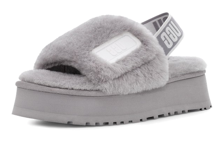 Lookbook (W) UGG Disco Slide Ringan Selesa Tapak Tebal Kelabu Ungu Warna Blok 1112258-SAMT