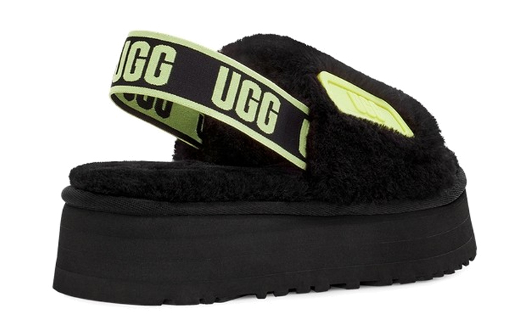 Purchase (Women) UGG Disco Slide Lightweight Cozy Thick Sole Sandals Black 1112258-BPLL