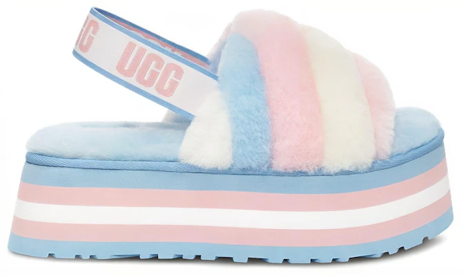 (Women) UGG Disco Stripe Slide 'Blue Pink' 1120875-PSCMB Order (Women) UGG Disco Stripe Slide 'Blue Pink' 1120875-PSCMB