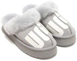 Lookbook UGG Disquette Chopd 舒適保暖平底鞋 女款 灰色