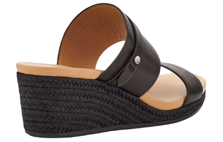 (W) UGG Ebele Slides 'Black Leather Fashion CMFT' 圖 2