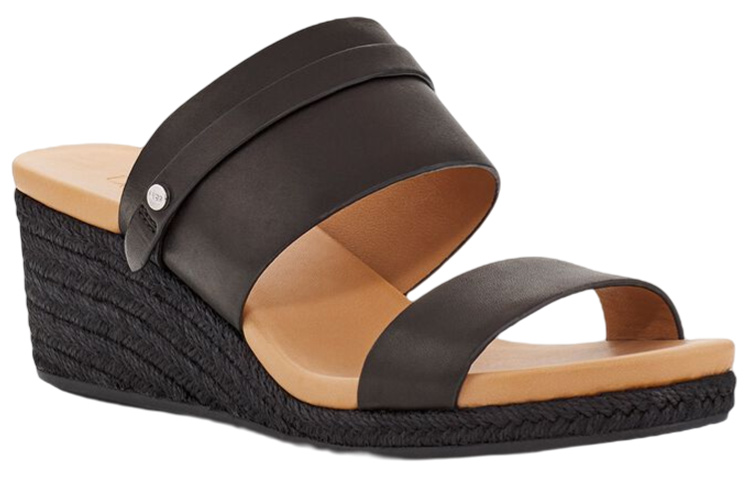 (W) UGG Ebele Slides 'Black Leather Fashion CMFT' 圖 3
