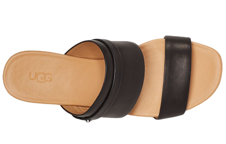 (W) UGG Ebele Slides 'Black Leather Fashion CMFT' 圖 4