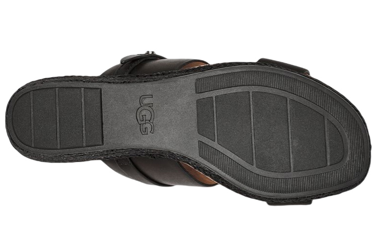 (W) UGG Ebele Slides 'Black Leather Fashion CMFT' 圖 5