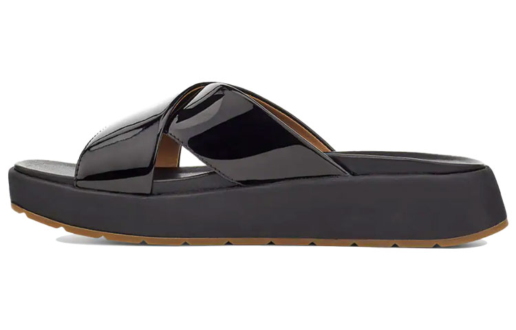 (Women) UGG Emily Patent Leather Black Slippers 1107896-BLK