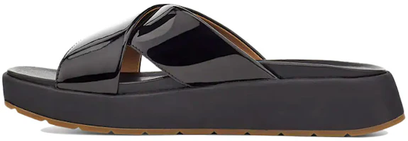 (Women) UGG Emily Patent Leather Black Slippers 1107896-BLK (Women) UGG Emily Patent Leather Black Slippers 1107896-BLK