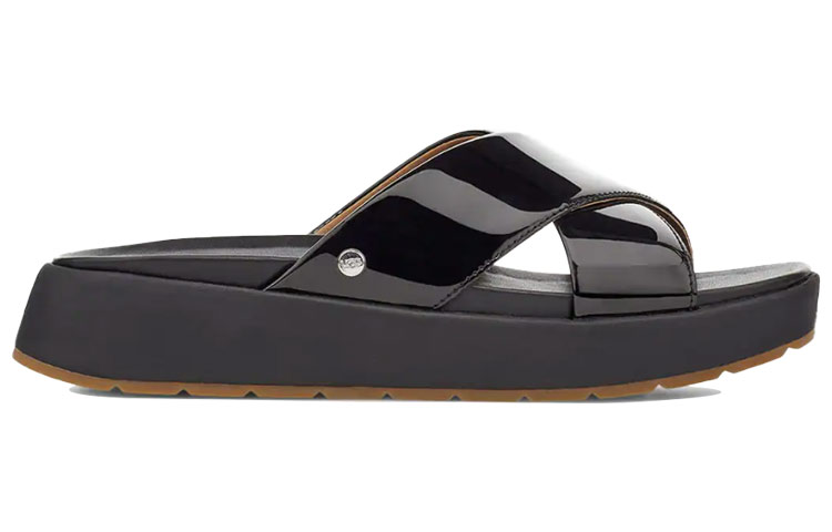 Order (W) UGG Emily Chaussons Cuir Verni Noir 1107896-BLK