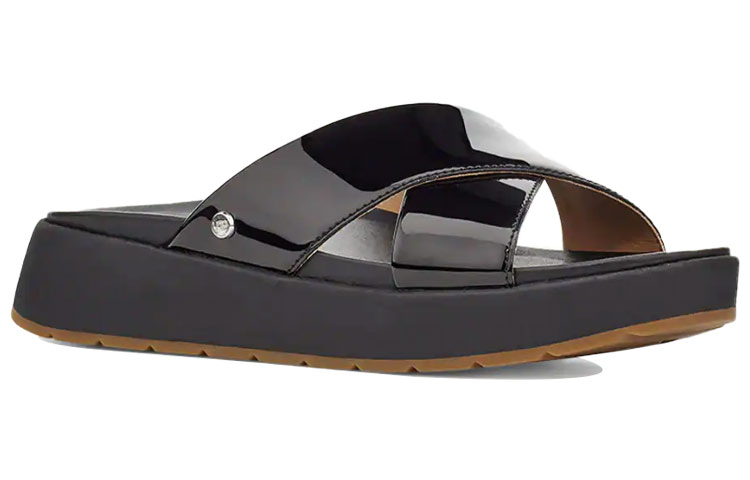 Lookbook (W) UGG Emily Chaussons Cuir Verni Noir 1107896-BLK