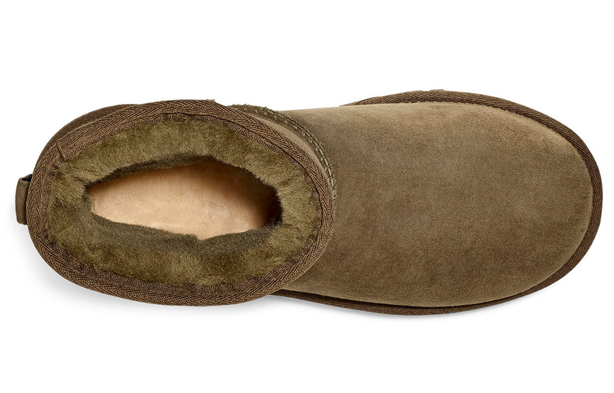 Purchase (W) UGG Essential Mini Classic 'Bota Forrada de Lana Gris Verde para Nieve' 1016063-SPRC