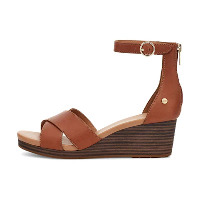 (W) UGG Eugenia 'Fashion Simple Wedge Sandal Brown'