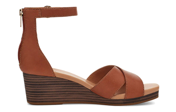 Order UGG Eugenia 時尚簡約坡跟涼鞋 女款 栗棕色