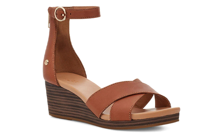 (W) UGG Eugenia 'Fashion Simple Wedge Sandal Brown' 圖 3