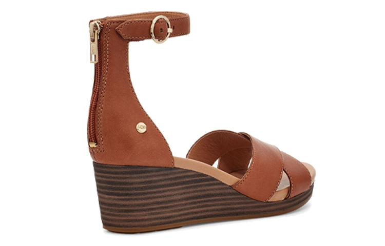 (W) UGG Eugenia 'Fashion Simple Wedge Sandal Brown' 圖 5
