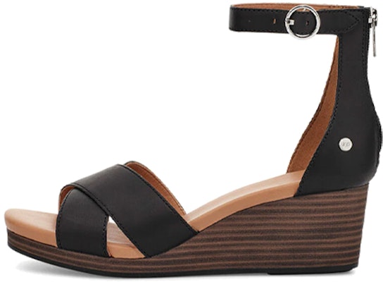 (Women) UGG Eugenia 'Simple Fashion Slope Heel Sandal Black' 1117348-BLLE Buy (Women) UGG Eugenia 'Simple Fashion Slope Heel Sandal Black' 1117348-BLLE