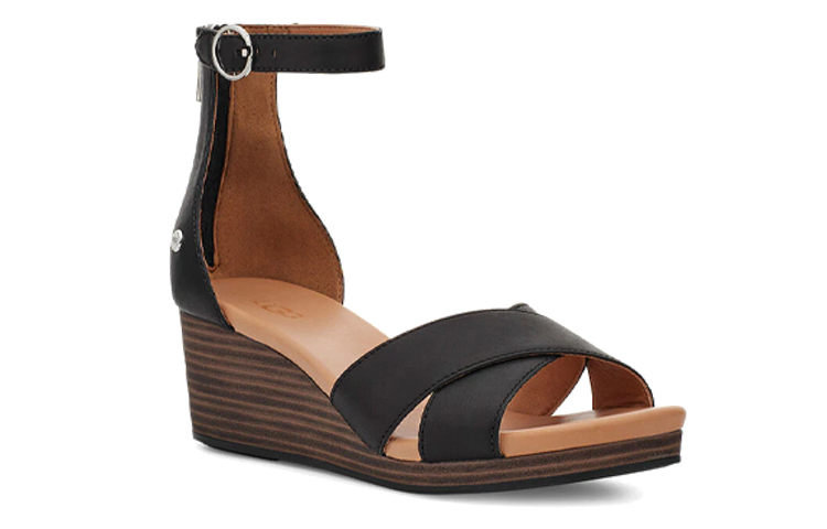 (W) UGG Eugenia 'Simple Fashion Slope Heel Sandal Black' 圖 3