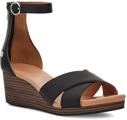 (Women) UGG Eugenia 'Simple Fashion Slope Heel Sandal Black' 1117348-BLLE Lookbook (Women) UGG Eugenia 'Simple Fashion Slope Heel Sandal Black' 1117348-BLLE