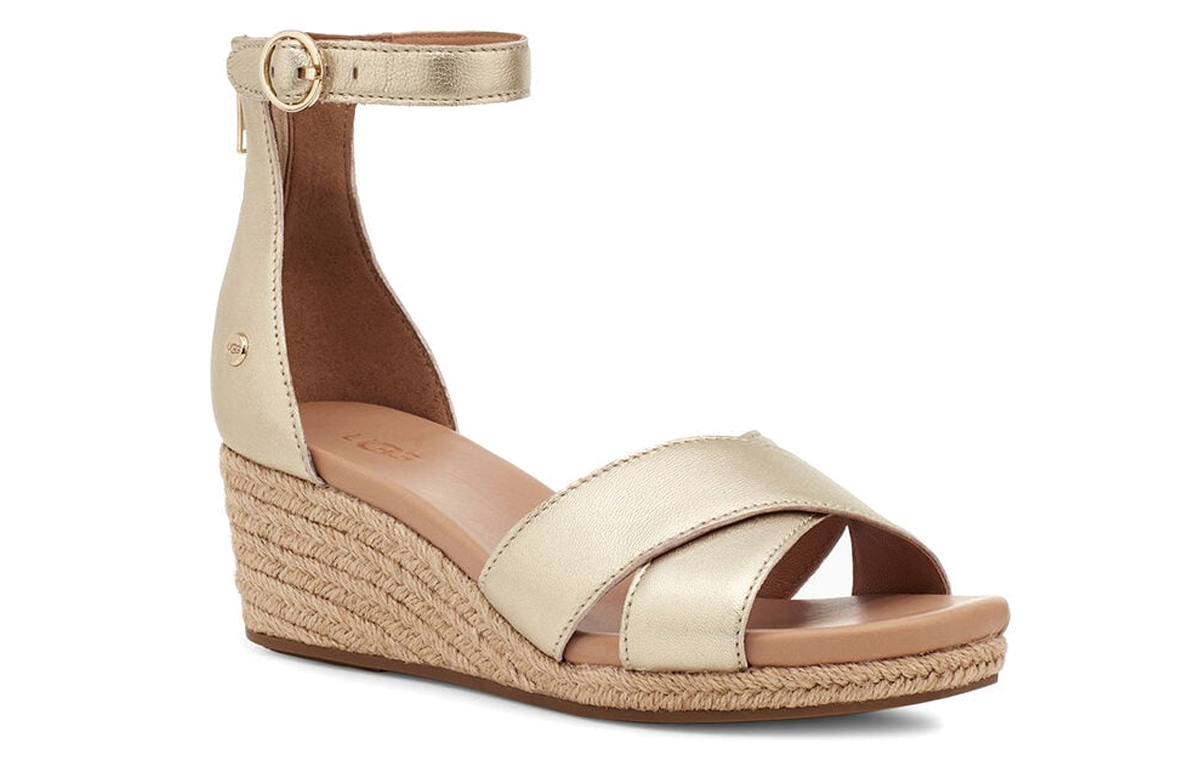 (W) UGG Eugenia Platform Sandal 'Gold' 圖 3