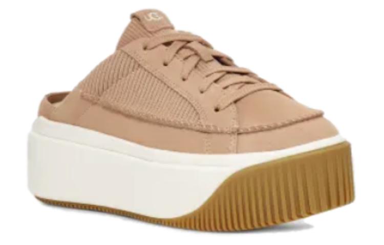 Shop UGG Ez-duzzit 皮革 百搭舒適 厚底增高 包頭拖鞋 女款 米色