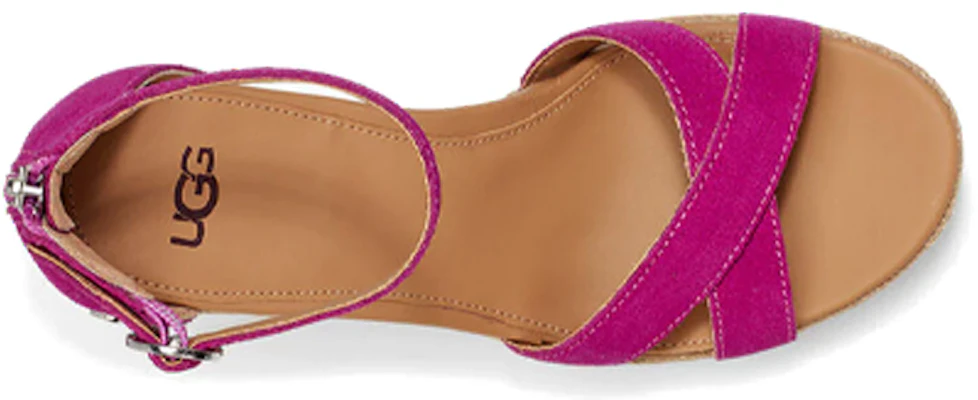 UGG Ezrah 楔形 時尚休閒露趾坡跟涼鞋 女款 玫紅 Shop UGG Ezrah 楔形 時尚休閒露趾坡跟涼鞋 女款 玫紅
