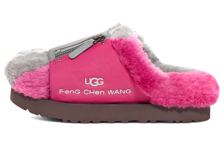 (Women) UGG Feng Chen Wang x Grey Pink 'Comfort Warm Fashion Slipper' 1130071-PINK