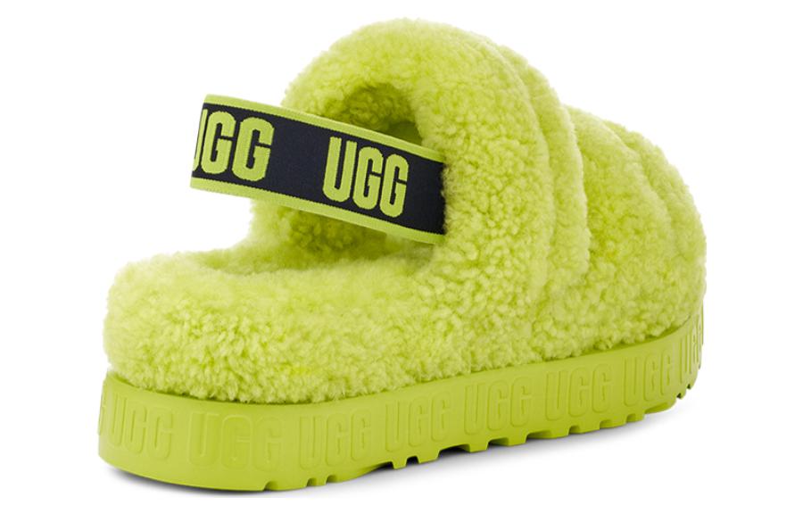 Shop (W) UGG Fluff 'Lime Fuzz' Zapatillas Peludas Verde Lima 1120876-KLM