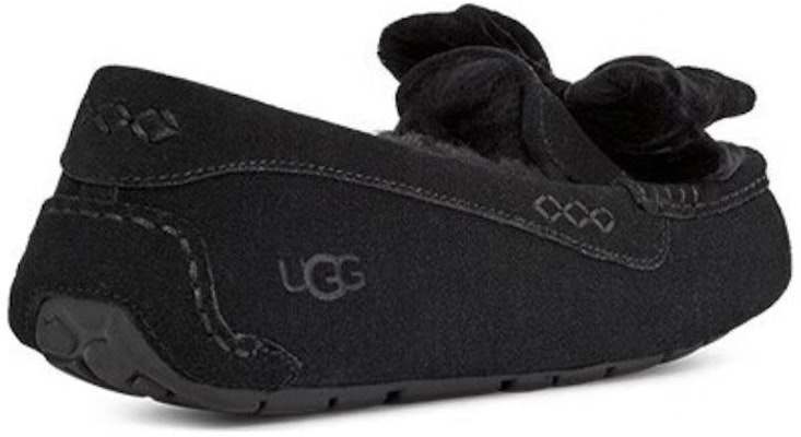 (Women) UGG Leisure Fluff Bow Mini Loafers 'Tan Velvet Black' 1138650 5