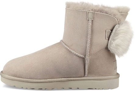 (W) UGG Fluff Bow Mini Fleece Bergaris kelabu cair 1094967-WILL Buy (W) UGG Fluff Bow Mini Fleece Bergaris kelabu cair 1094967-WILL