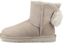 Buy (W) UGG Fluff Bow Mini Fleece Bergaris kelabu cair 1094967-WILL