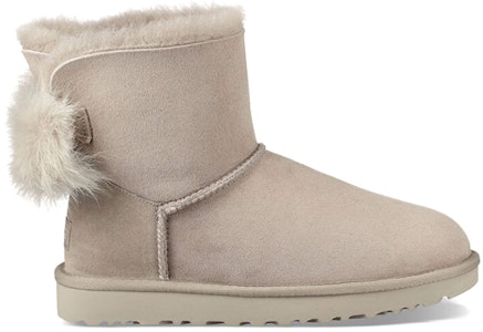 (W) UGG Fluff Bow Mini Fleece Bergaris kelabu cair 1094967-WILL Order (W) UGG Fluff Bow Mini Fleece Bergaris kelabu cair 1094967-WILL