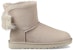 (W) UGG Fluff Bow Mini Fleece Bergaris kelabu cair 1094967-WILL