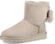 (W) UGG Fluff Bow Mini Fleece Bergaris kelabu cair 1094967-WILL
