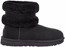 Order (W) UGG Fluff 迷你绑带毛靴 '黑色' 9405841-BLK