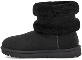 (Women) UGG Fluff Mini Belted Snow Boots Black 1112483-BLK (Women) UGG Fluff Mini Belted Snow Boots Black 1112483-BLK