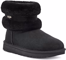 Lookbook UGG 羽絨迷你綁帶雪地靴 女款 黑色