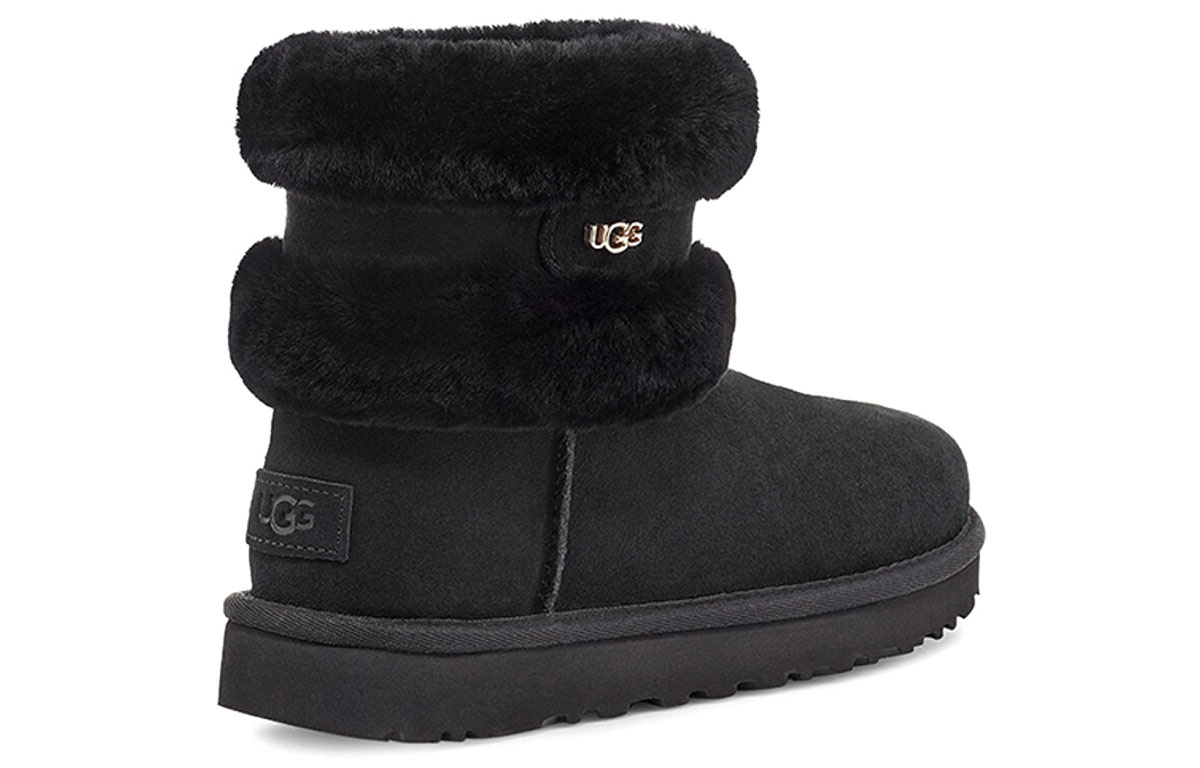 Shop (W) UGG Fluff Mini Belted Kasut But Salji Hitam 1112483-BLK