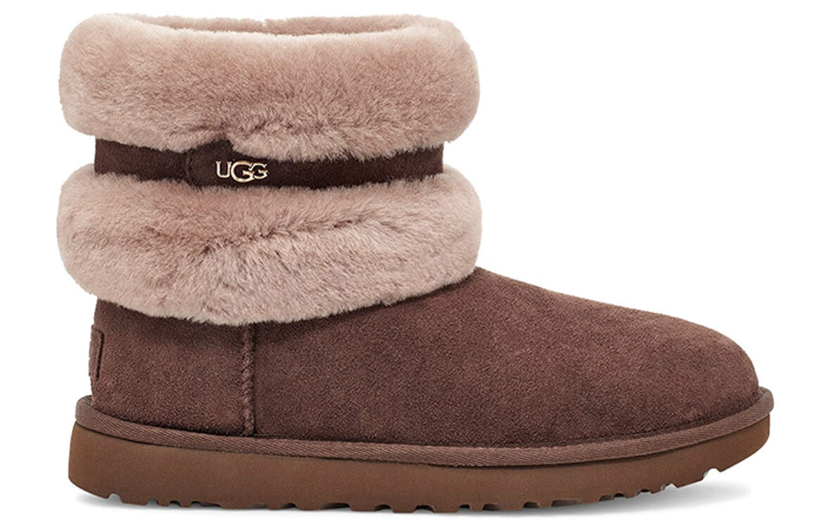 Order (Women) UGG Fluff Mini Belted Snow Boots Brown 1112483-BCAM