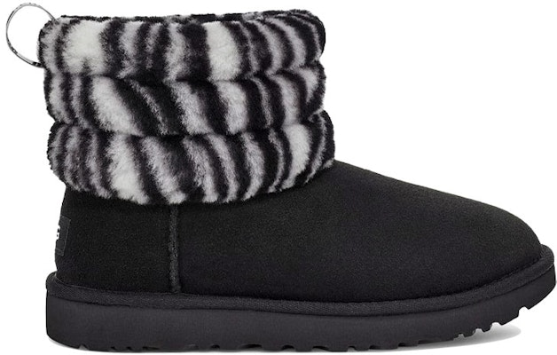 (W) UGG 绒毛迷你绗缝豹纹斑马纹短靴 1112439-BWHT Order (W) UGG 绒毛迷你绗缝豹纹斑马纹短靴 1112439-BWHT
