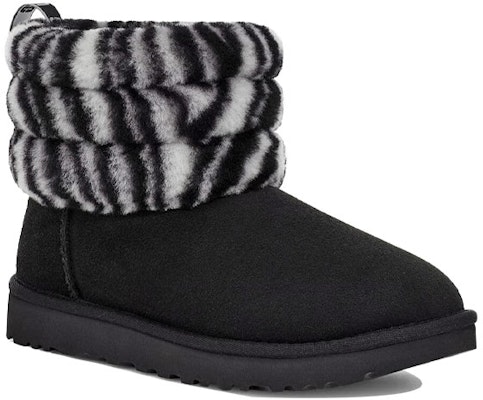 (Women) UGG Fluff Mini Quilted Leopard Zebra 1112439-BWHT Lookbook (Women) UGG Fluff Mini Quilted Leopard Zebra 1112439-BWHT