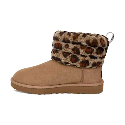 (W) UGG Fluff Mini Quilted Leopard Fleece Lined 'Leopard print'