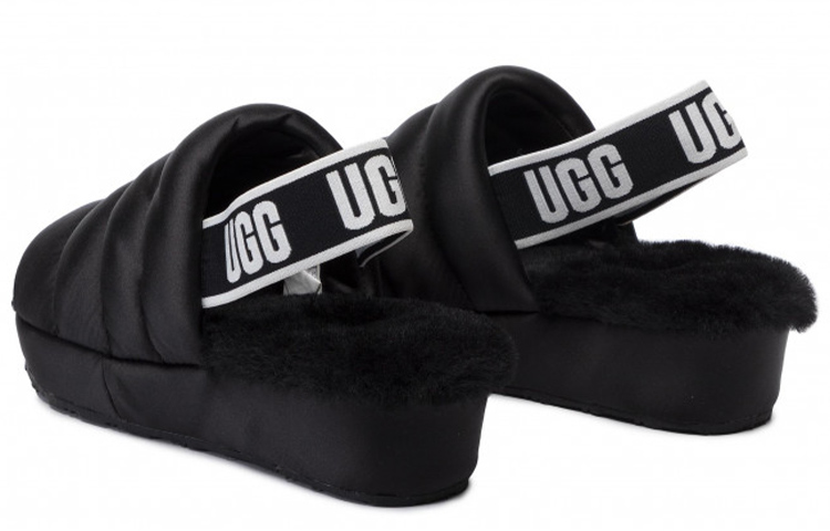 Lookbook (W) UGG フラフスライド (ブラック) 1106875-BLK
